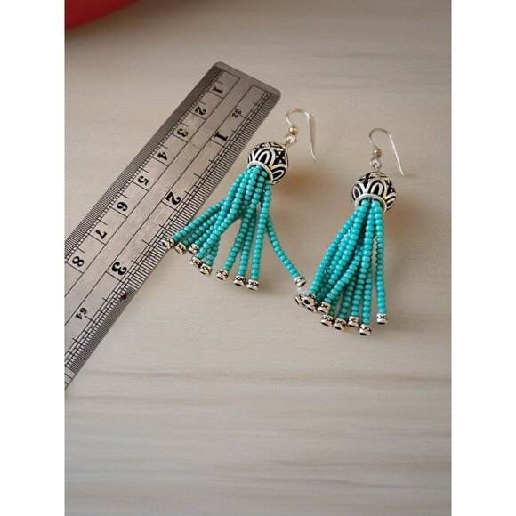 Brighton BOHO ROOT LARIAT Turquoise Bead Bracelet & Matching Earrings. - Picture 8 of 10